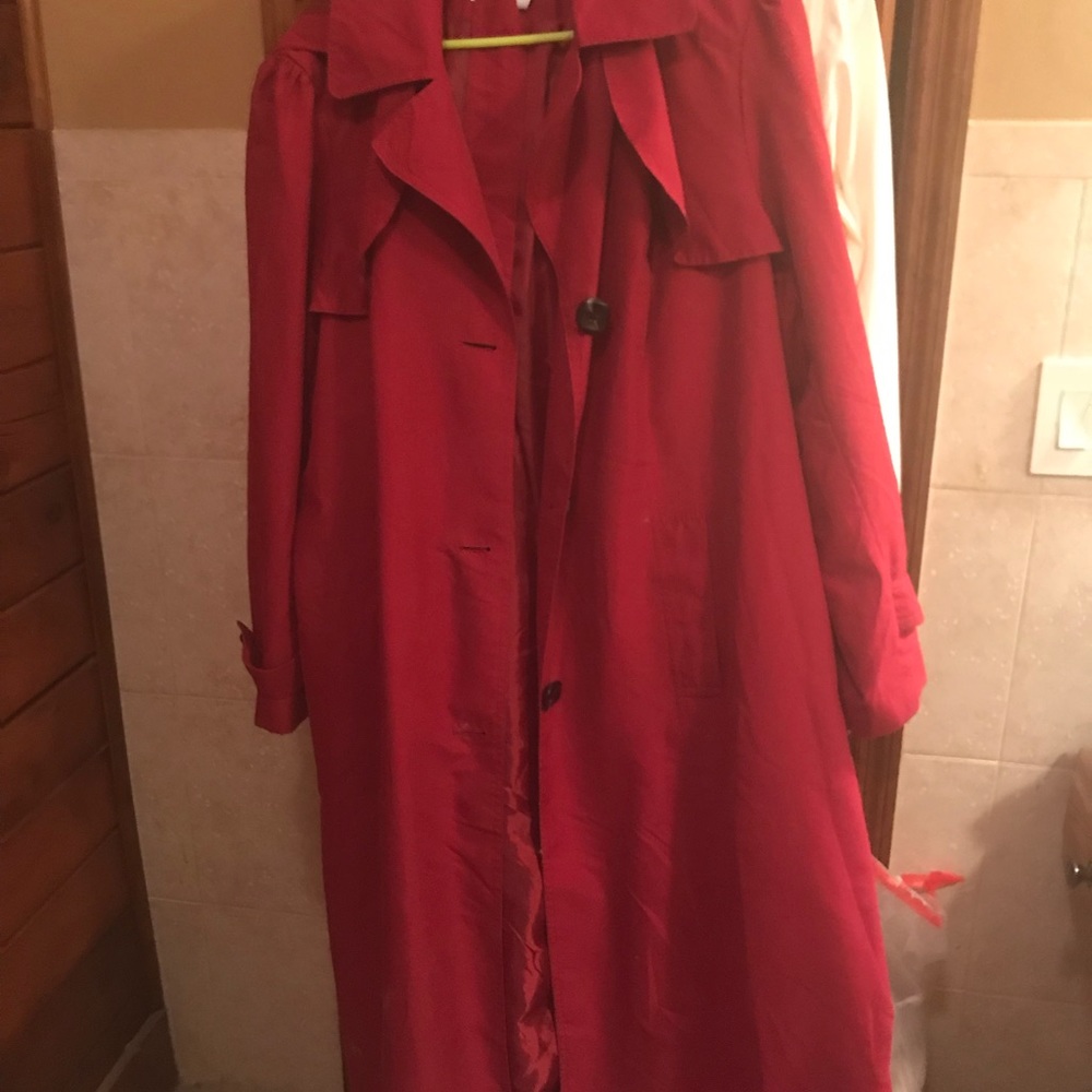 Roamans pretty cranberry/red long rain coat